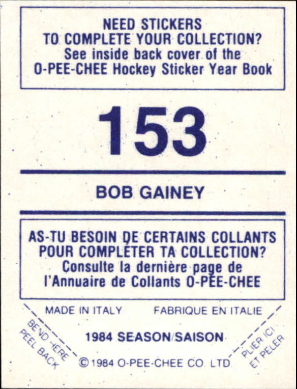 A0150- 1984-85 O Pee Chee Sticker Hk Karten 1-292 -du Pick- 15 + Gratis US - Bild 235 von 419