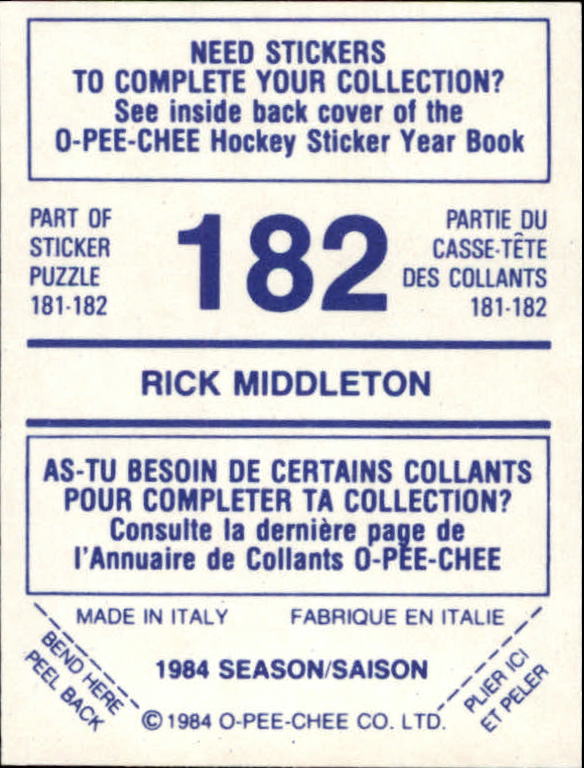 A0150- 1984-85 O Pee Chee Sticker Hk Karten 1-292 -du Pick- 15 + Gratis US - Bild 289 von 419