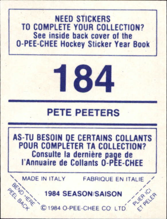 A0150- 1984-85 O Pee Chee Sticker Hk Karten 1-292 -du Pick- 15 + Gratis US - Bild 291 von 419