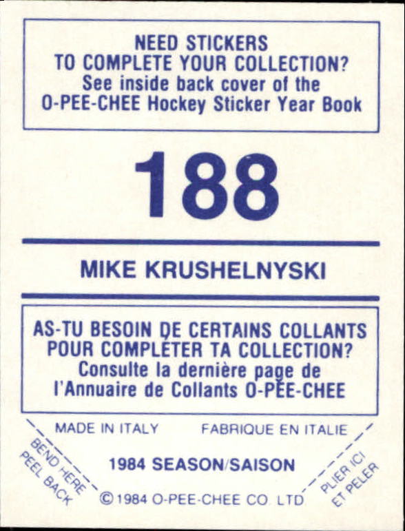 A0150- 1984-85 O Pee Chee Sticker Hk Karten 1-292 -du Pick- 15 + Gratis US - Bild 299 von 419