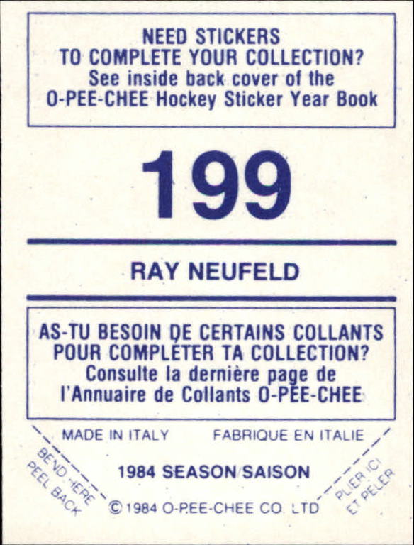 A0150- 1984-85 O Pee Chee Sticker Hk Karten 1-292 -du Pick- 15 + Gratis US - Bild 321 von 419