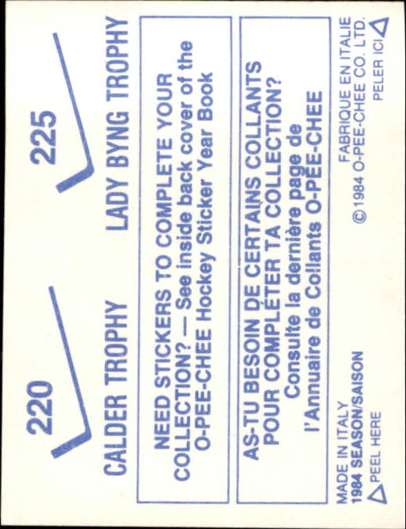 A0150- 1984-85 O Pee Chee Sticker Hk Karten 1-292 -du Pick- 15 + Gratis US - Bild 351 von 419