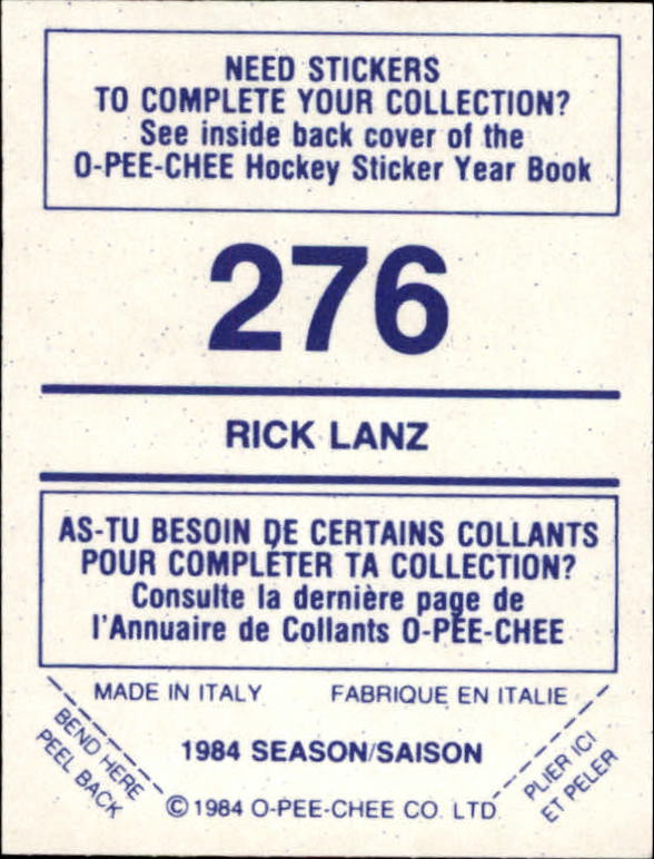 A0150- 1984-85 O Pee Chee Sticker Hk Karten 1-292 -du Pick- 15 + Gratis US - Bild 393 von 419