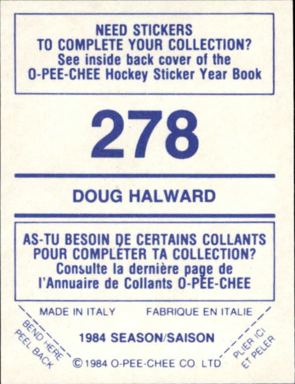 A0150- 1984-85 O Pee Chee Sticker Hk Karten 1-292 -du Pick- 15 + Gratis US - Bild 397 von 419