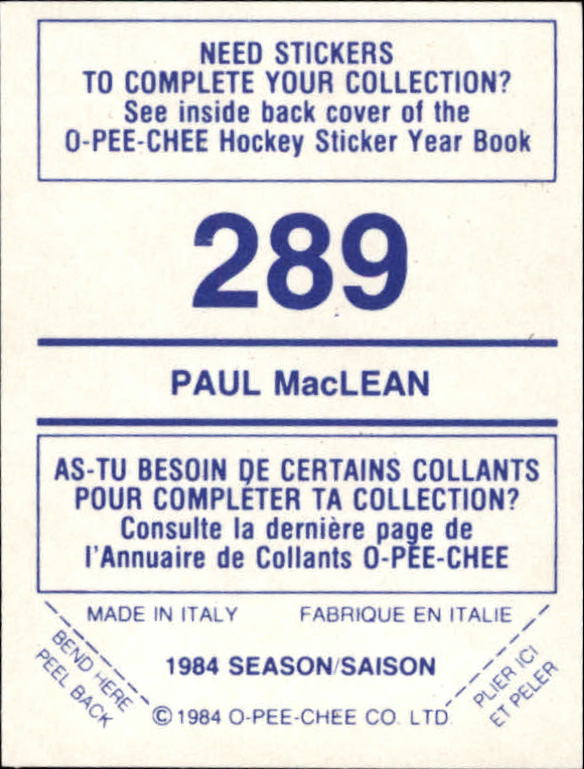 A0150- 1984-85 O Pee Chee Sticker Hk Karten 1-292 -du Pick- 15 + Gratis US - Bild 413 von 419
