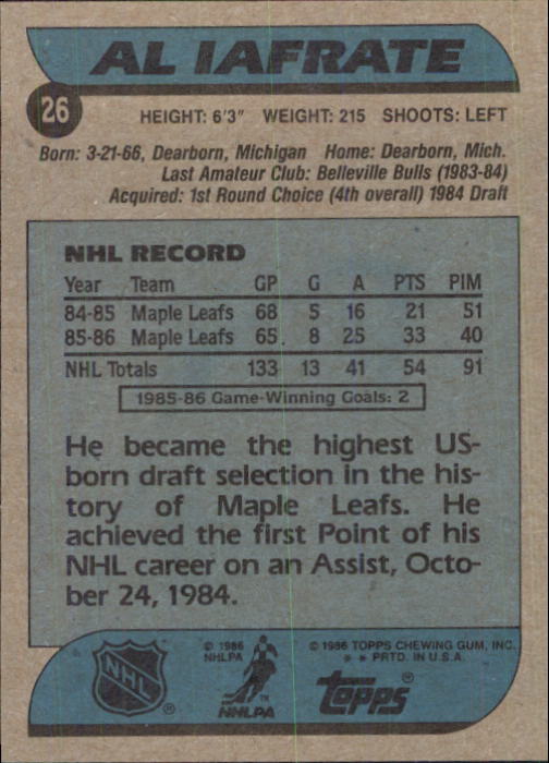 B1059- 1986-87 Topps Hockey Card #s 1-198 +Inserts -You Pick- 15+ FREE US SHIP - Picture 314 of 392