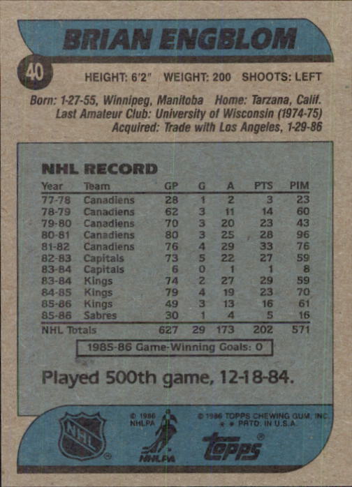B1059- 1986-87 Topps Hockey Card #s 1-198 +Inserts -You Pick- 15+ FREE US SHIP - Picture 51 of 392