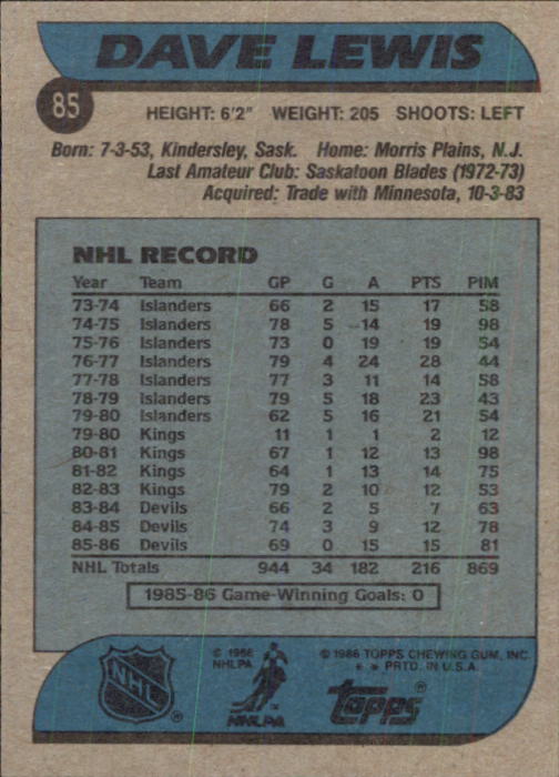 B1059- 1986-87 Topps Hockey Card #s 1-198 +Inserts -You Pick- 15+ FREE US SHIP - Picture 109 of 392