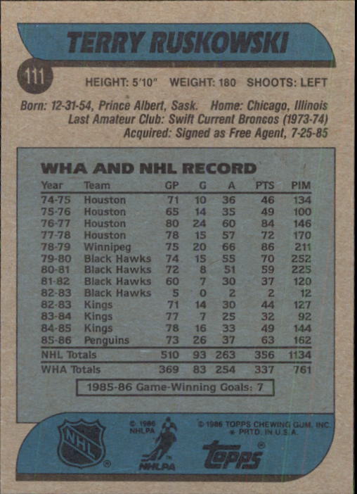 B1059- 1986-87 Topps Hockey Card #s 1-198 +Inserts -You Pick- 15+ FREE US SHIP - Picture 137 of 392