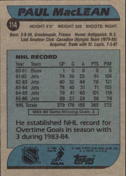 B1059- 1986-87 Topps Hockey Card #s 1-198 +Inserts -You Pick- 15+ FREE US SHIP - Picture 143 of 392