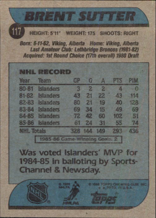 B1059- 1986-87 Topps Hockey Card #s 1-198 +Inserts -You Pick- 15+ FREE US SHIP - Picture 149 of 392