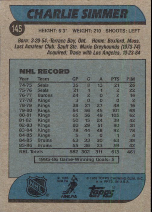 B1059- 1986-87 Topps Hockey Card #s 1-198 +Inserts -You Pick- 15+ FREE US SHIP - Picture 185 of 392