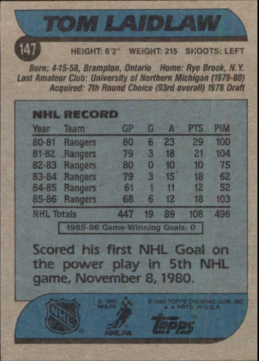 B1059- 1986-87 Topps Hockey Card #s 1-198 +Inserts -You Pick- 15+ FREE US SHIP - Picture 189 of 392