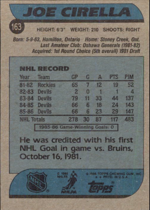 B1059- 1986-87 Topps Hockey Card #s 1-198 +Inserts -You Pick- 15+ FREE US SHIP - Picture 207 of 392