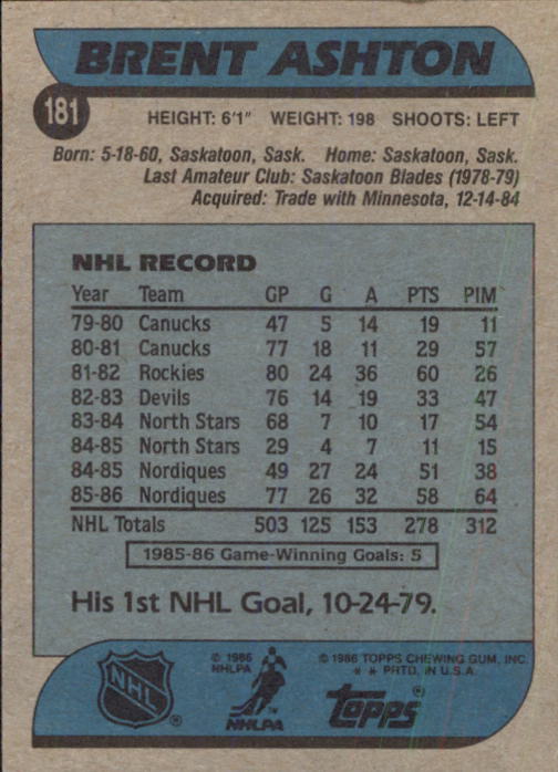 B1059- 1986-87 Topps Hockey Card #s 1-198 +Inserts -You Pick- 15+ FREE US SHIP - Picture 229 of 392