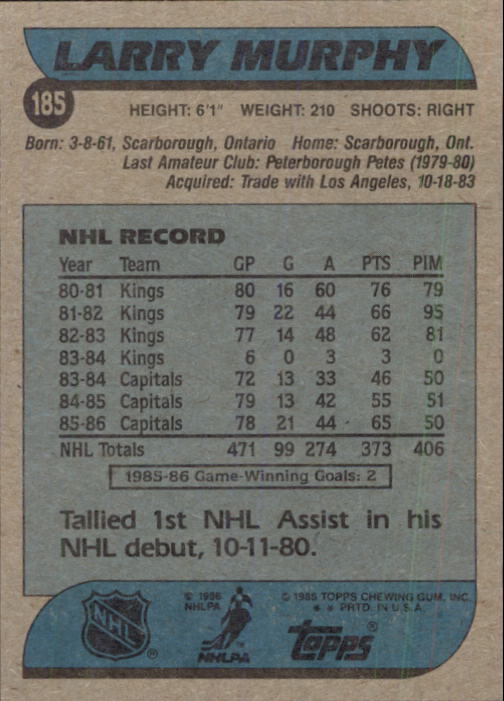 B1059- 1986-87 Topps Hockey Card #s 1-198 +Inserts -You Pick- 15+ FREE US SHIP - Picture 305 of 392