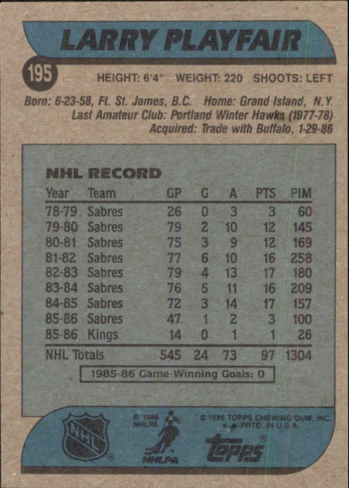 B1059- 1986-87 Topps Hockey Card #s 1-198 +Inserts -You Pick- 15+ FREE US SHIP - Picture 247 of 392