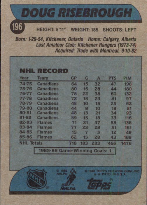 B1059- 1986-87 Topps Hockey Card #s 1-198 +Inserts -You Pick- 15+ FREE US SHIP - Picture 249 of 392