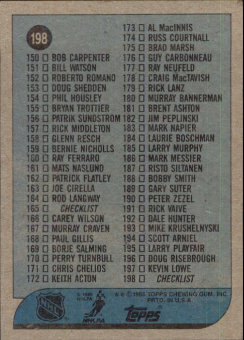B1059- 1986-87 Topps Hockey Card #s 1-198 +Inserts -You Pick- 15+ FREE US SHIP - Picture 354 of 392