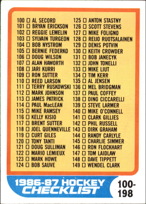 B1059- 1986-87 Topps Hockey Card #s 1-198 +Inserts -You Pick- 15+ FREE US SHIP - Picture 353 of 392