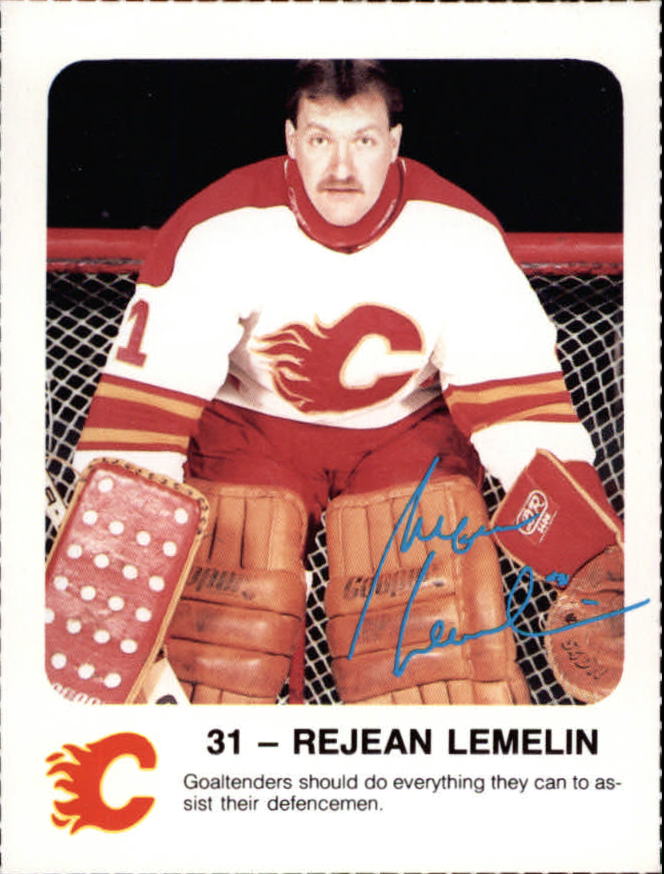 1986-87 Flames Red Rooster #9 Rejean Lemelin