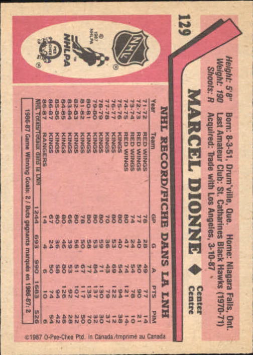 1987-88 O-Pee-Chee Hk Cards 1-150 +Rookies (A3213) - You Pick - 15+ FREE SHIP - Picture 195 of 231