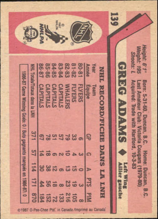 1987-88 O-Pee-Chee Hk Cards 1-150 +Rookies (A3213) - You Pick - 15+ FREE SHIP - Picture 215 of 231