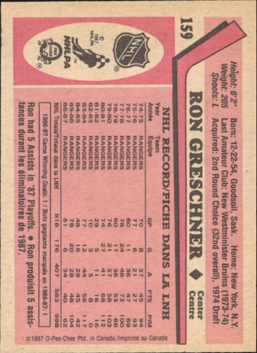 1987-88 O Pee Chee Hk Karten 151-264 + Rookies A3213 - You Pick - 15 + Gratis - Bild 19 von 229