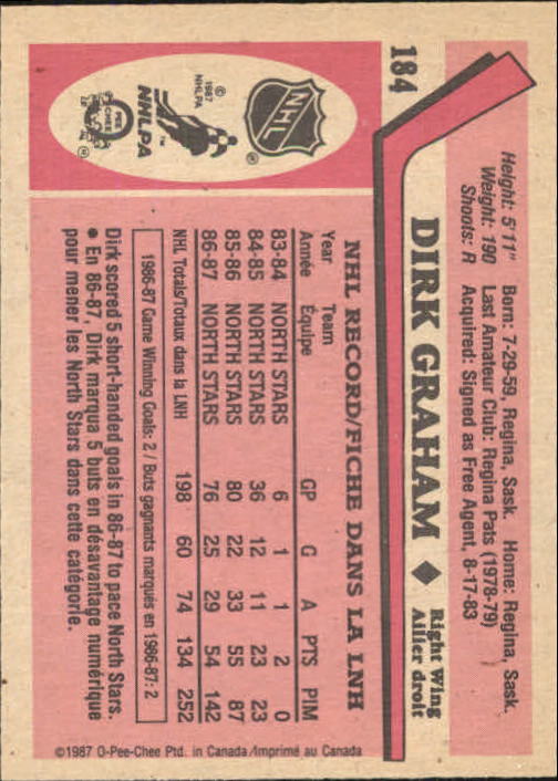 1987-88 O Pee Chee Hk Karten 151-264 + Rookies A3213 - You Pick - 15 + Gratis - Bild 185 von 229