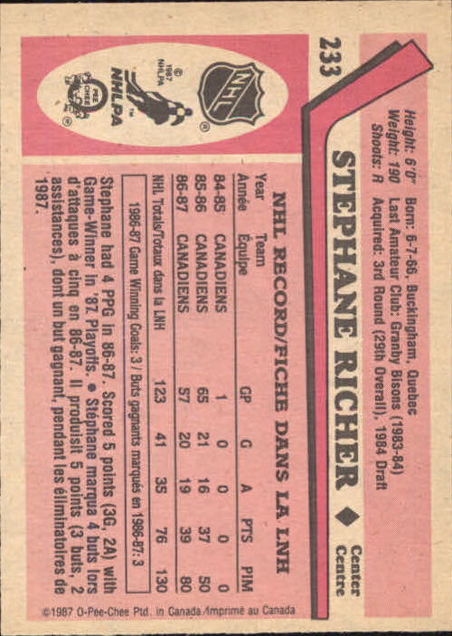1987-88 O Pee Chee Hk Karten 151-264 + Rookies A3213 - You Pick - 15 + Gratis - Bild 219 von 229