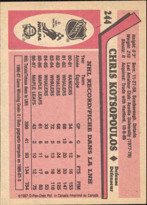 1987-88 O Pee Chee Hk Karten 151-264 + Rookies A3213 - You Pick - 15 + Gratis - Bild 139 von 229