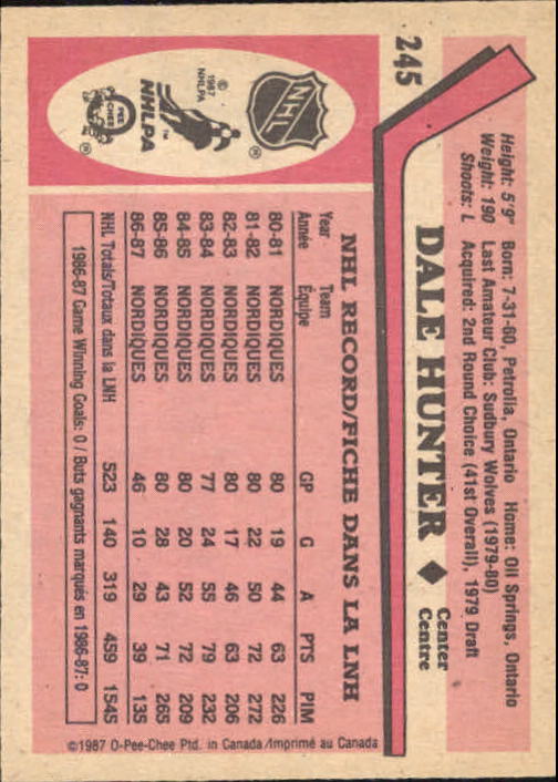 1987-88 O Pee Chee Hk Karten 151-264 + Rookies A3213 - You Pick - 15 + Gratis - Bild 141 von 229