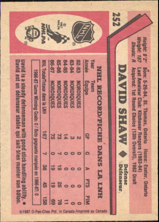 1987-88 O Pee Chee Hk Karten 151-264 + Rookies A3213 - You Pick - 15 + Gratis - Bild 155 von 229