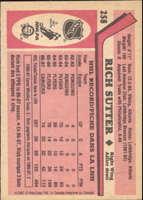 1987-88 O Pee Chee Hk Karten 151-264 + Rookies A3213 - You Pick - 15 + Gratis - Bild 163 von 229