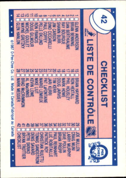 B6773- 1987-88 O-Pee-Chee Minis Hk Karte #S 1-42 -du Pick- 15 + Gratis US Schiff - Bild 85 von 85