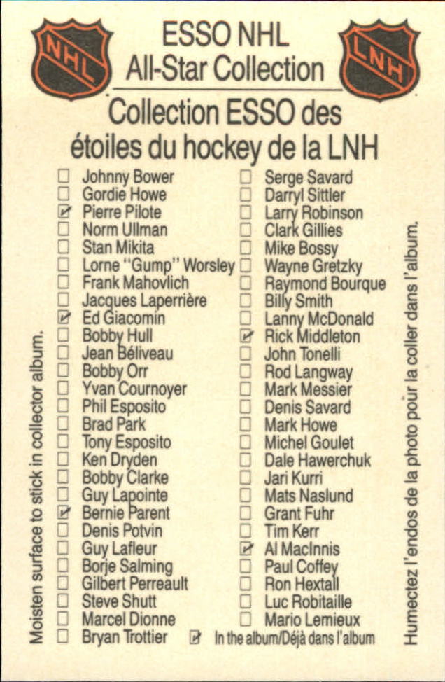 1988-89 Esso All-Stars #38 Luc Robitaille back image
