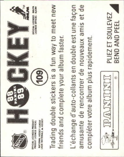 1988-89 Panini Stickers #109 Tony McKegney back image