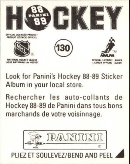 1988-89 Panini Stickers #130 Canucks Emblem back image