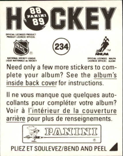 B3941- 1988-89 Panini Stickers Hk Card #s 1-250 -You Pick- 15+ FREE US SHIP - Picture 391 of 419