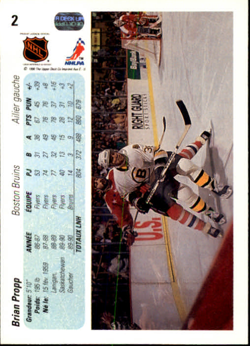 1990-91 Upper Deck French #2 Brian Propp back image