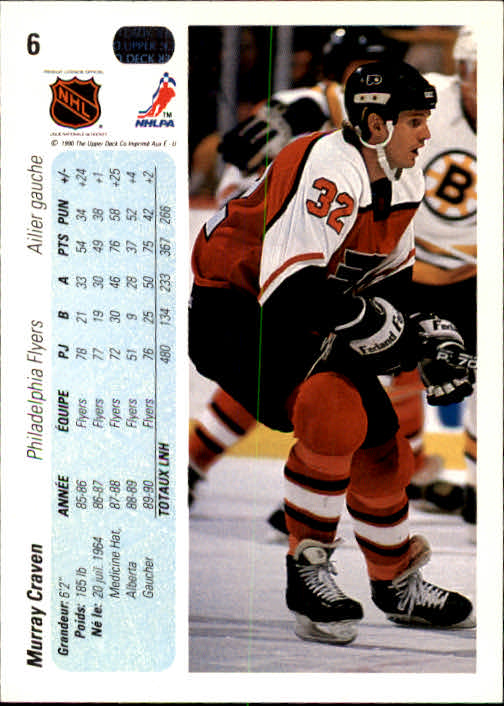 1990-91 Upper Deck French #6 Murray Craven back image