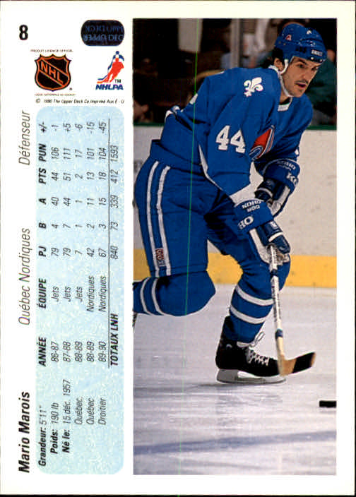 1990-91 Upper Deck French #8 Mario Marois back image