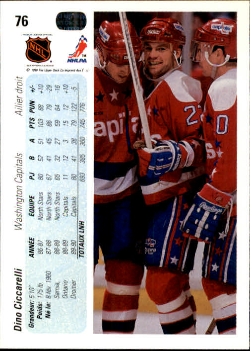 1990-91 Upper Deck French #76 Dino Ciccarelli back image