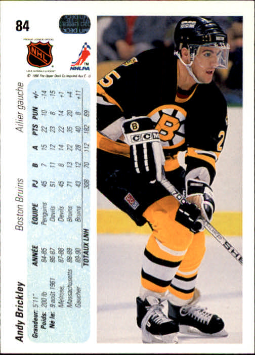 1990-91 Upper Deck French #84 Andy Brickley back image