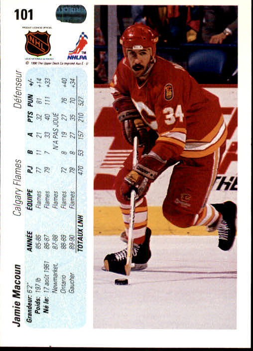 1990-91 Upper Deck French #101 Jamie Macoun back image