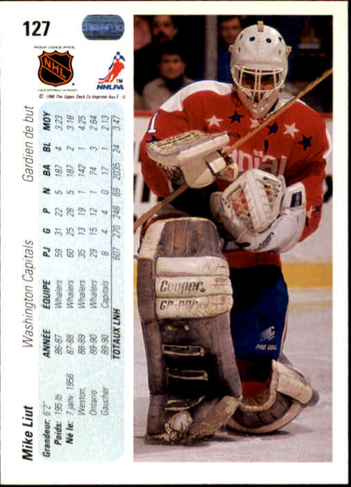 1990-91 Upper Deck French #127 Mike Liut back image