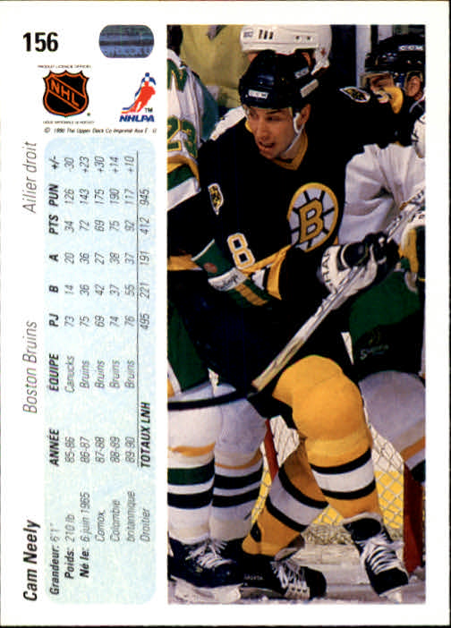 1990-91 Upper Deck French #156 Cam Neely back image