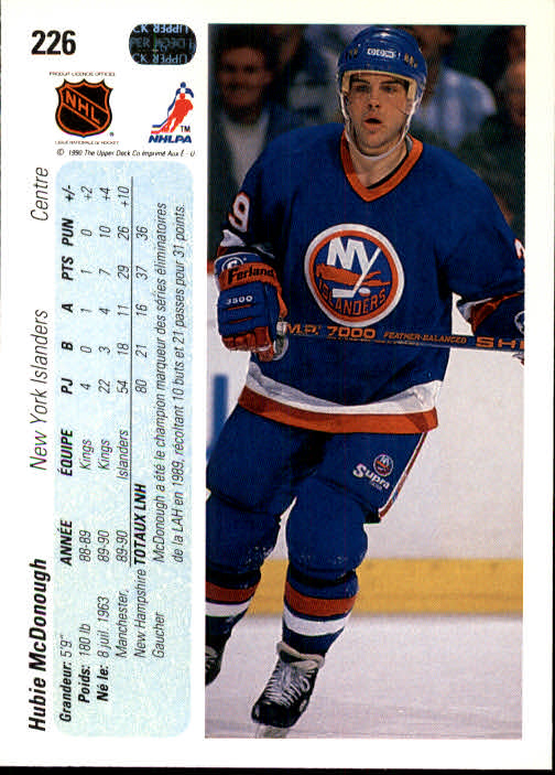 1990-91 Upper Deck French Hockey #226 Hubie McDonough | eBay