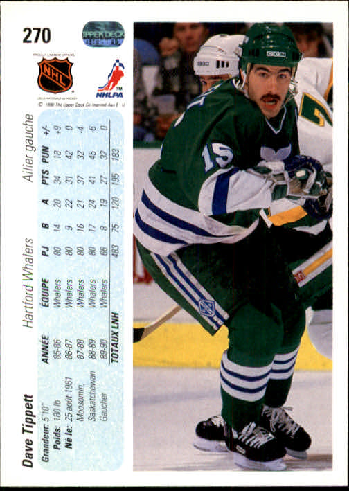 1990-91 Upper Deck French #270 Dave Tippett back image