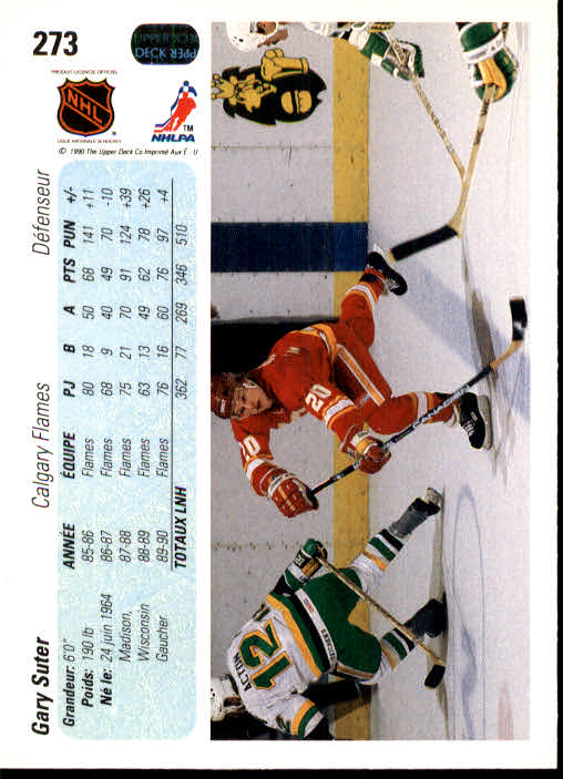 1990-91 Upper Deck French #273 Gary Suter back image